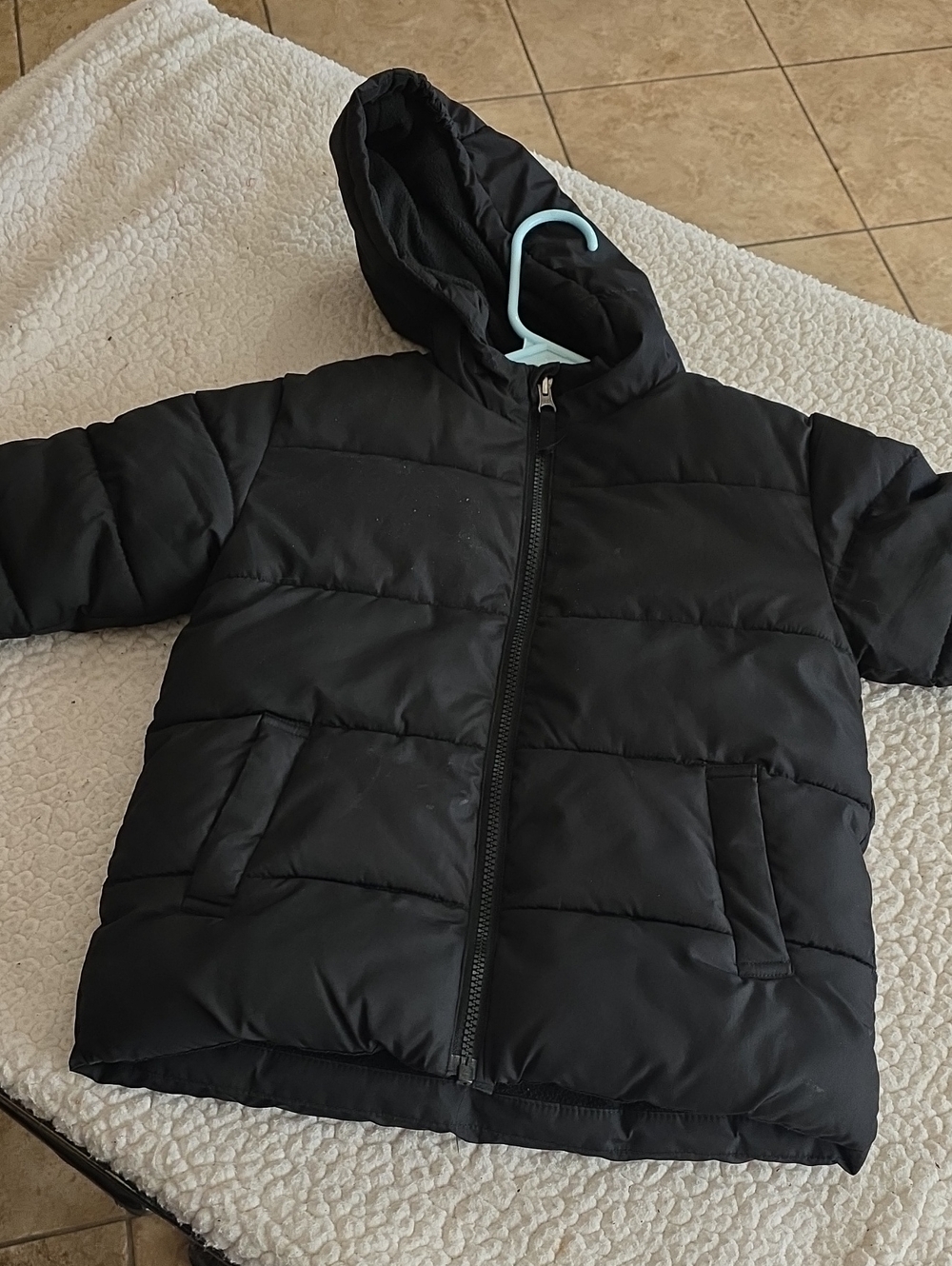 Swiss Tech Kids Black Hooded Puffer Coat